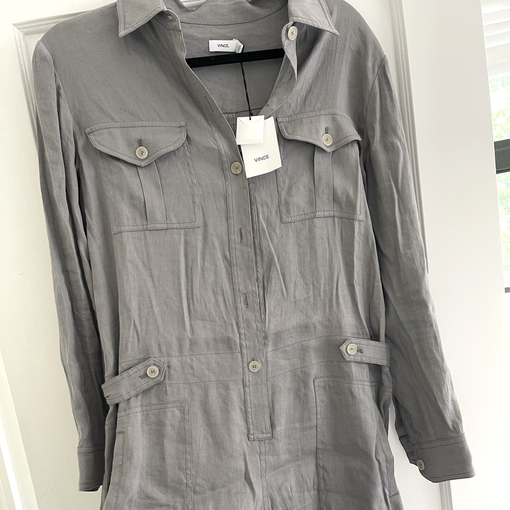 VINCE Button Down Romper